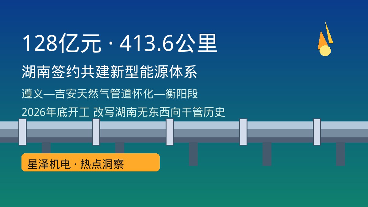 128亿元413.6公里!湖南携手国家管网共建新型能源体系,东西向天然气大动脉背后的特种管道机遇