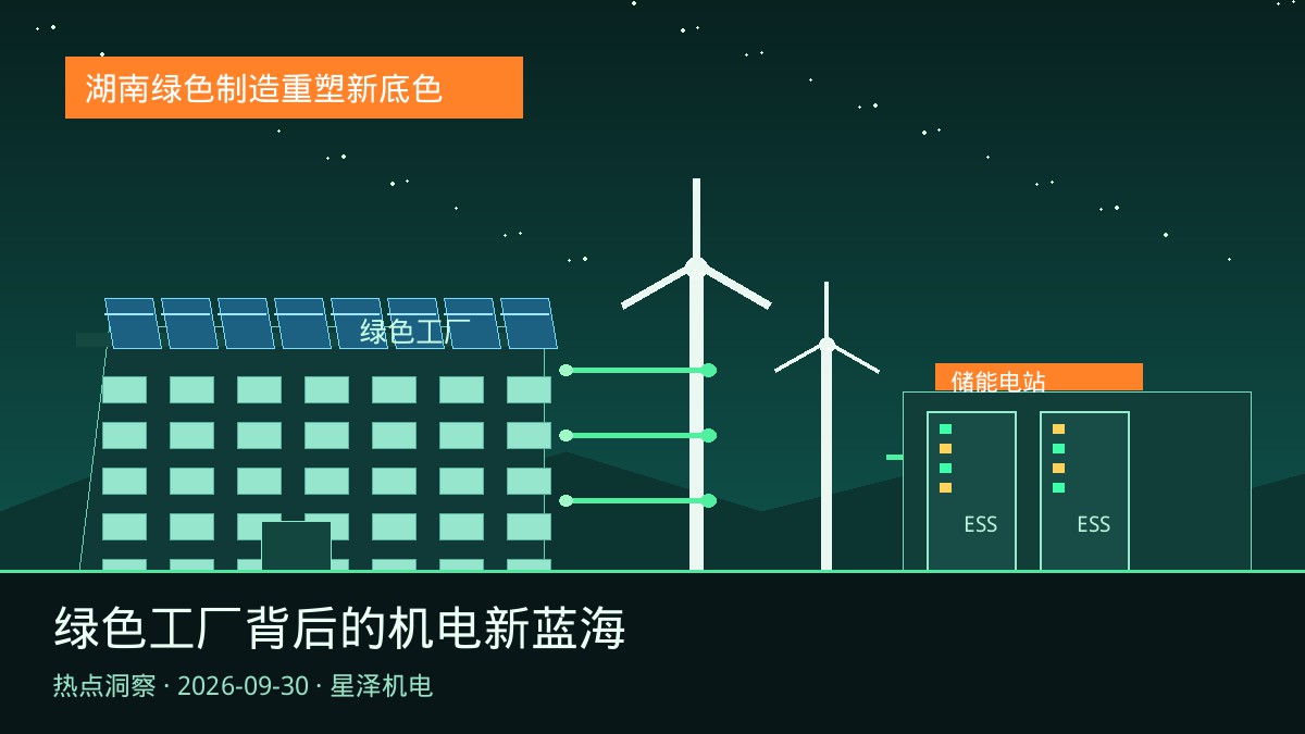 污染物排放减少70%如何做到?湖南271家国家级绿色工厂揭开绿色账本:从屋顶光伏、20万千瓦时储能电站到循环除尘与能碳管理,零碳园区建设潮下,机电安装行业的绿色新蓝海